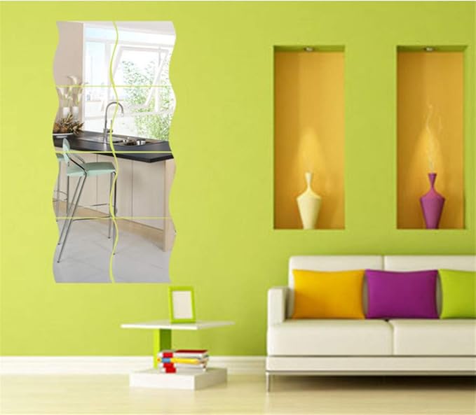 Wavy Wall Mirror - Acrylic Mirror For Home Decor | Modern Wall Decal