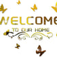 Welcome With Butterflies Wall Mirror - Acrylic Mirror For Home Decor | Modern Wall Decal