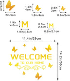 Welcome With Butterflies Wall Mirror - Acrylic Mirror For Home Decor | Modern Wall Decal