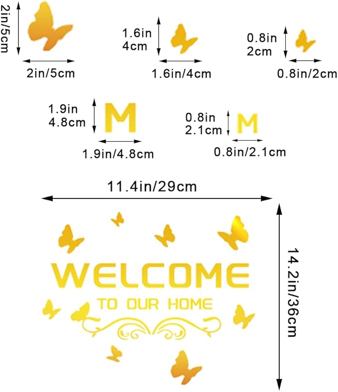 Welcome With Butterflies Wall Mirror - Acrylic Mirror For Home Decor | Modern Wall Decal