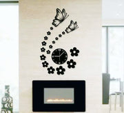 3D Buttery Clock Acrylic Wal  Decor