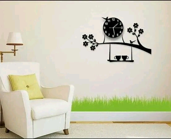 3D Sparrow On Tree Acrylic Wall Clock