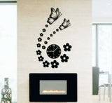 3D Buttery Clock Acrylic Wal  Decor