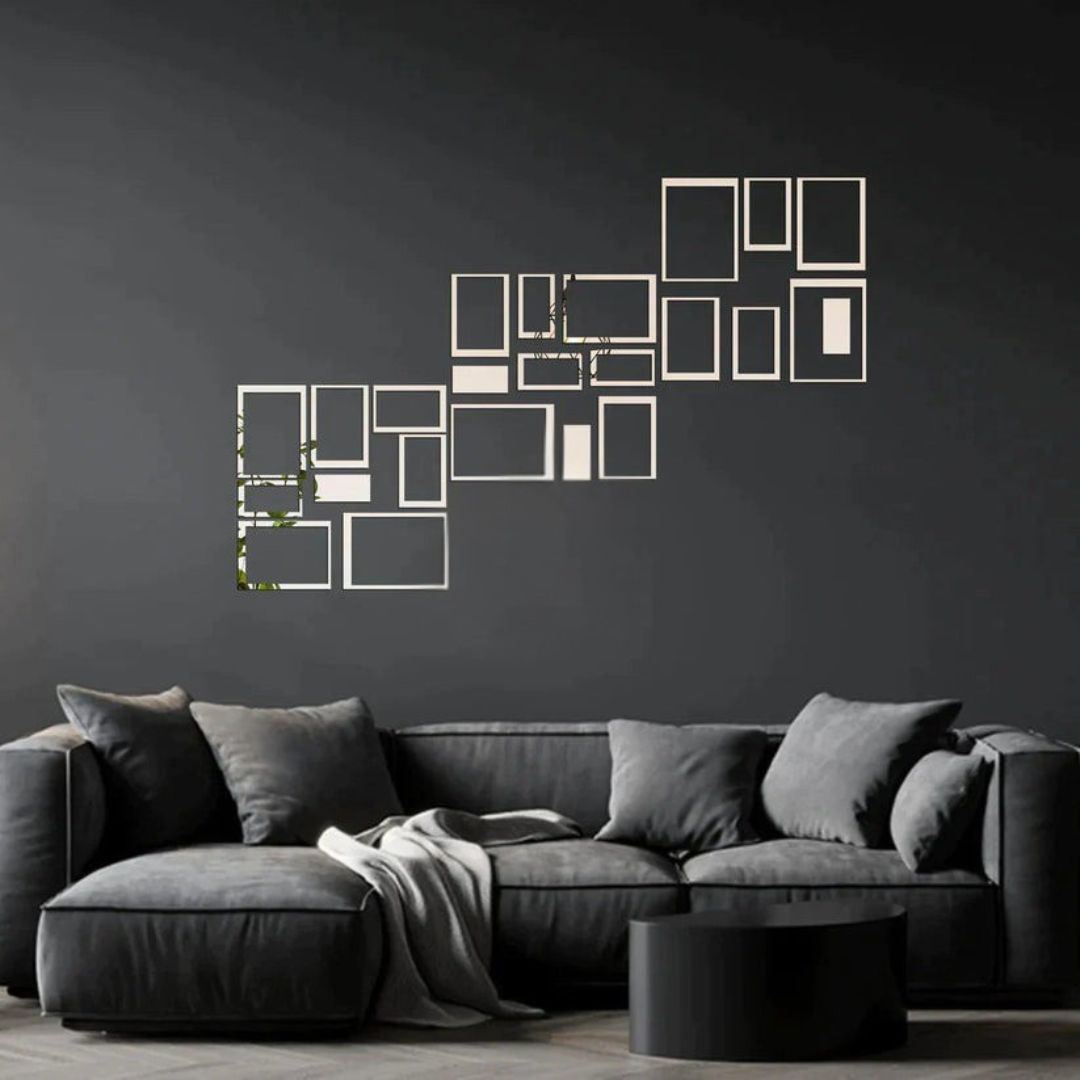 Acrylic Rectangle Ring Mirror Wall Stickers