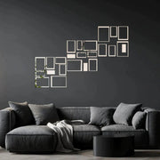 Acrylic Rectangle Ring Mirror Wall Stickers