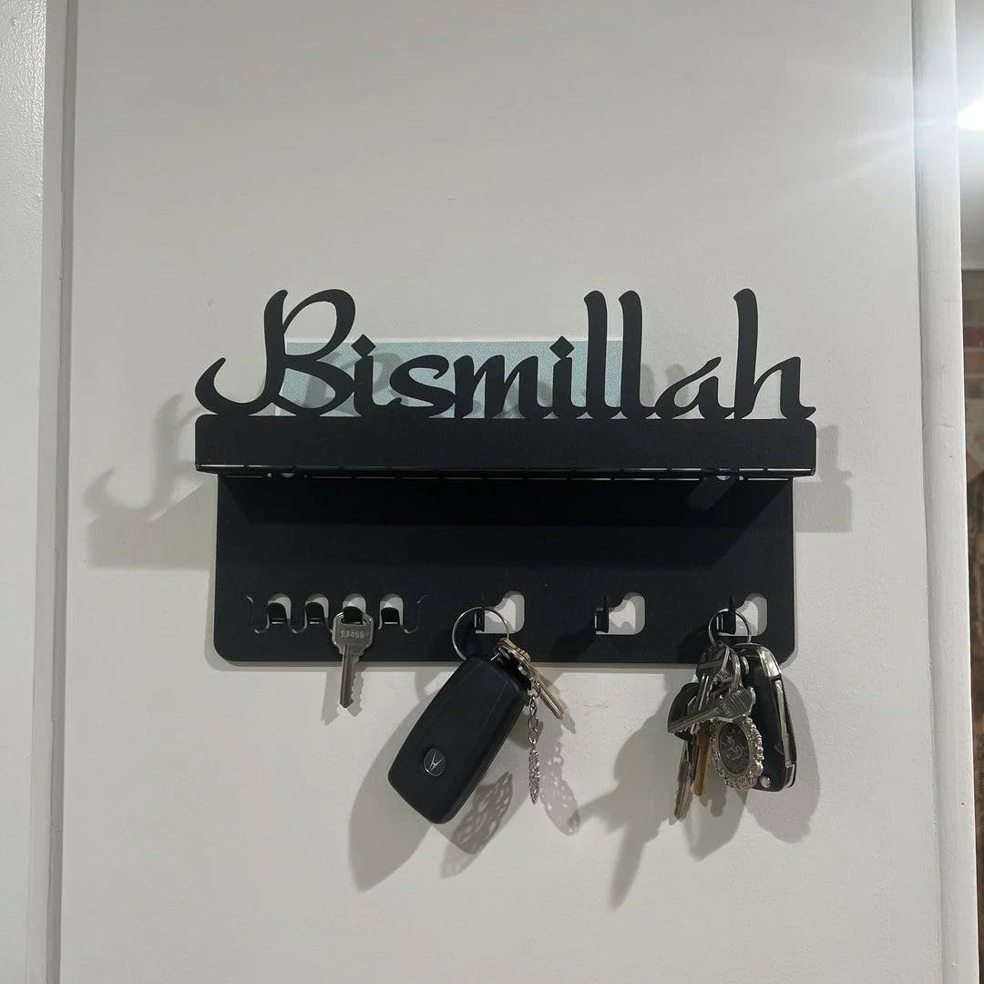Bismillah Acrylic Wall Key Holder