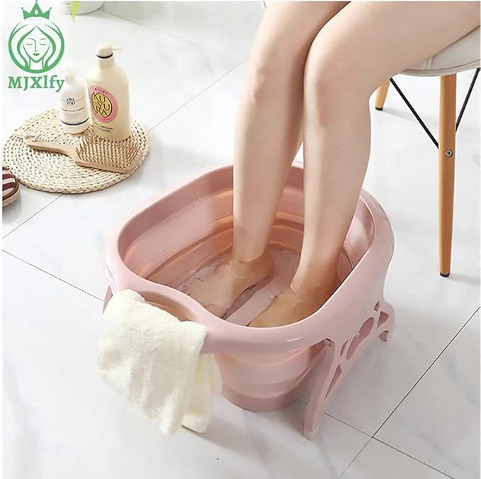 Folding Plastic Foot Bath | Portable Collapsible Foot Soaking Tub for Home Spa & Pedicure