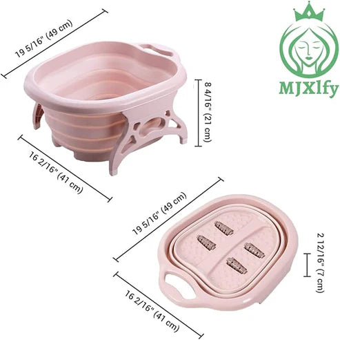 Folding Plastic Foot Bath | Portable Collapsible Foot Soaking Tub for Home Spa & Pedicure