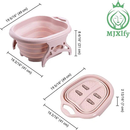 Folding Plastic Foot Bath | Portable Collapsible Foot Soaking Tub for Home Spa & Pedicure