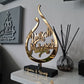 Personalised Hajj Mubarak Gift - Gold Mirror & Oak Wood Islamic Decor