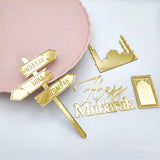 Hajj Mubarak Cake Topper Set | Makkah Signpost, Mosque Charm
