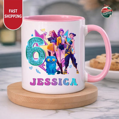 Huntrix Birthday Girl Mug, Kpop Demon Hunter Mug, Gift For Huntrix Fan, Mira Rumi Zoey Mug, Huntrix Mug Birthday Gift