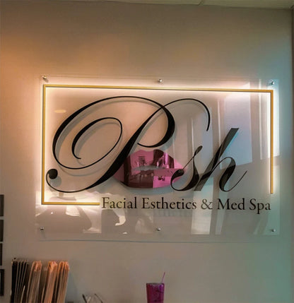 Custom Acrylic Business Logo Sign, Custom Light up Sign