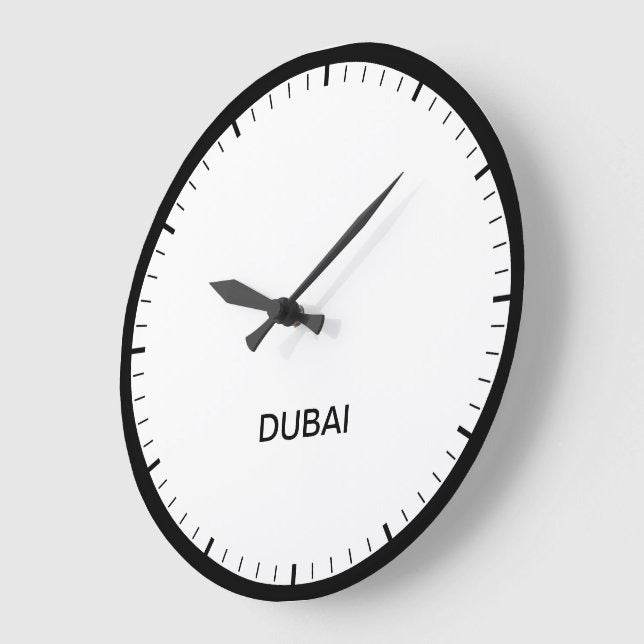 Dubai Round Wall Clock | Minimal White Wall Clock | Modern Home & Office Decor