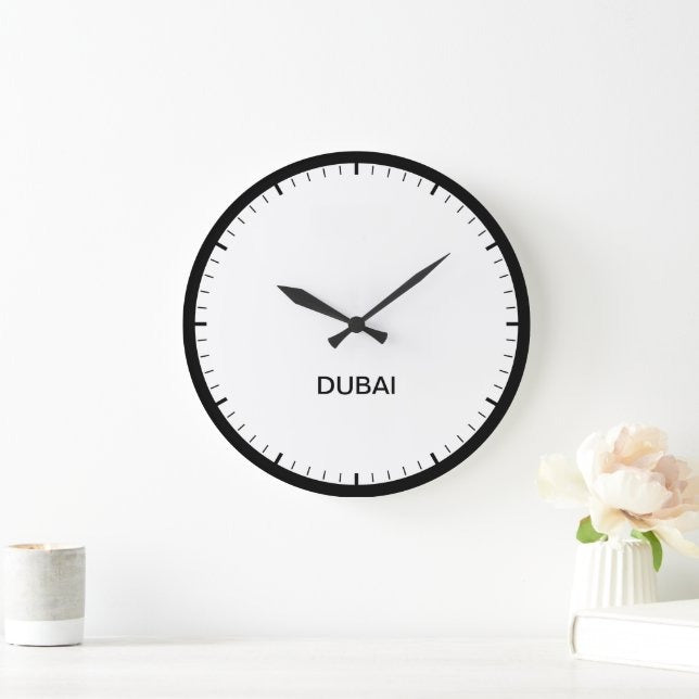 Dubai Round Wall Clock | Minimal White Wall Clock | Modern Home & Office Decor