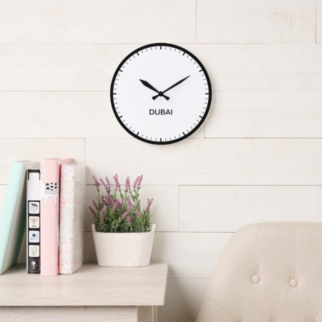 Dubai Round Wall Clock | Minimal White Wall Clock | Modern Home & Office Decor