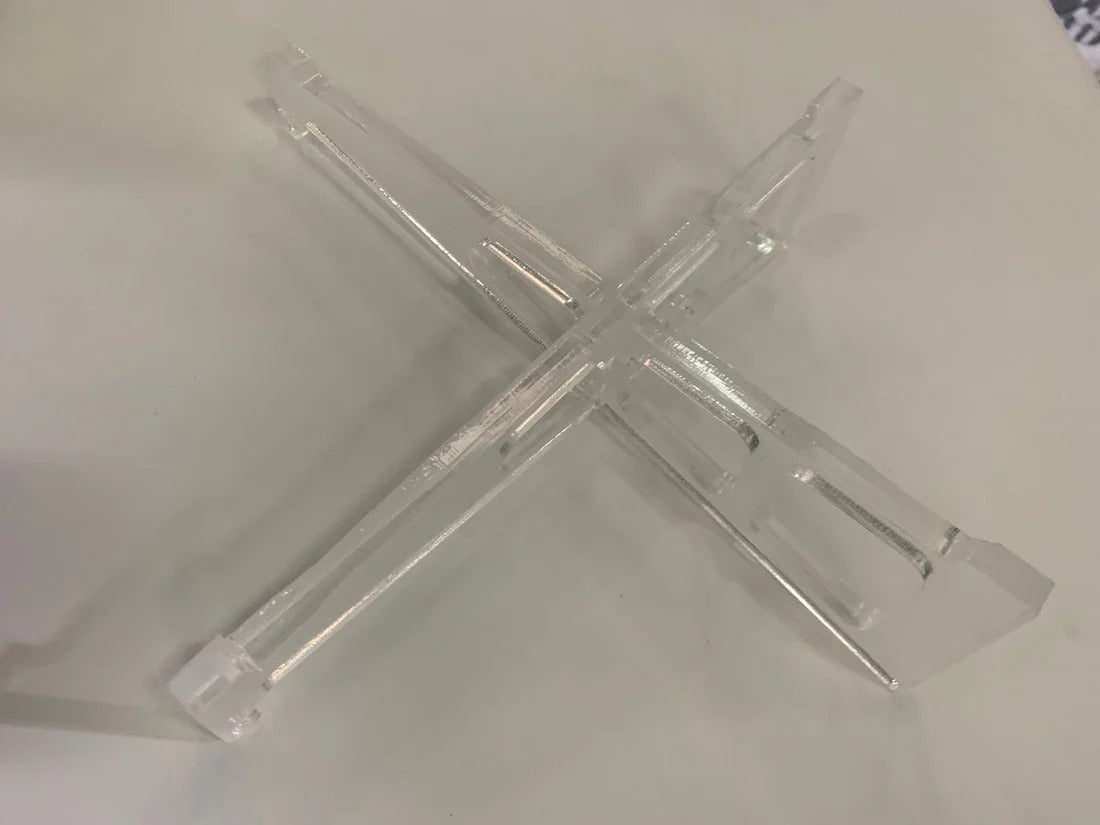 Acrylic Laptop Stand – X Shape Transparent Holder | Ergonomic Laptop Riser for Desk, Office & Home | Durable, Modern Design