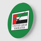 UAE Flag Green Round Wall Clock | National Day Wall Decor | UAE Home & Office Decoration | Patriotic Gift Idea