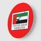 UAE Flag Red Round Wall Clock | National Day Wall Decor | UAE Home & Office Decoration | Patriotic Gift Idea