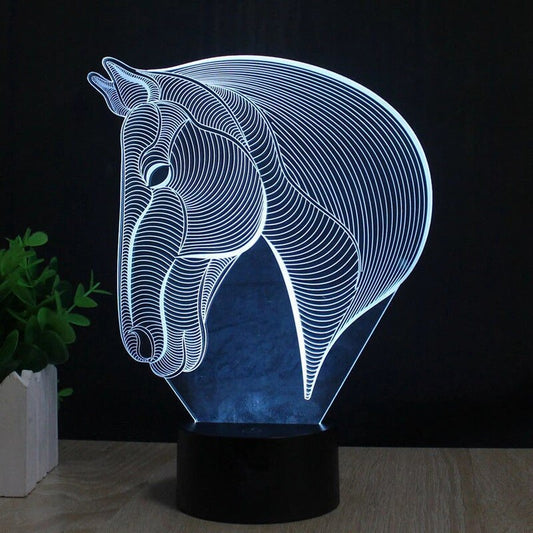 Horse Head 3D Acrylic Illusion Lamp