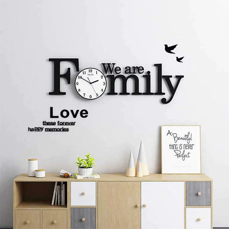 We Are Family Wall Clock Modern Design