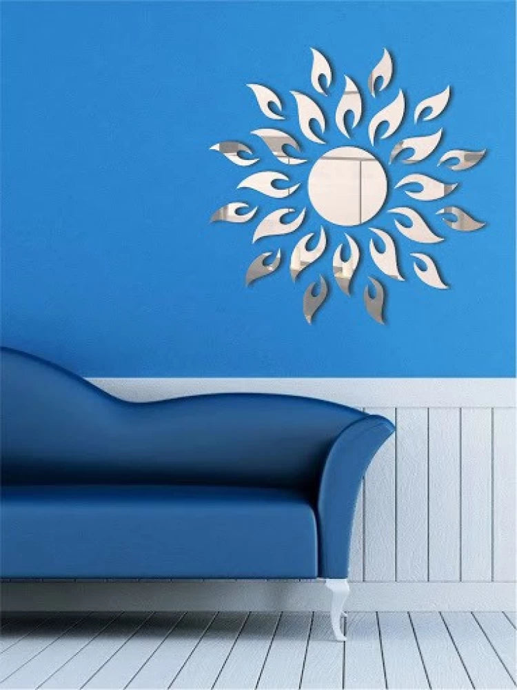 Sun Flame 3D Acrylic Mirror Wall Decoration for Home Wall Office Wall Stylish and Latest Product