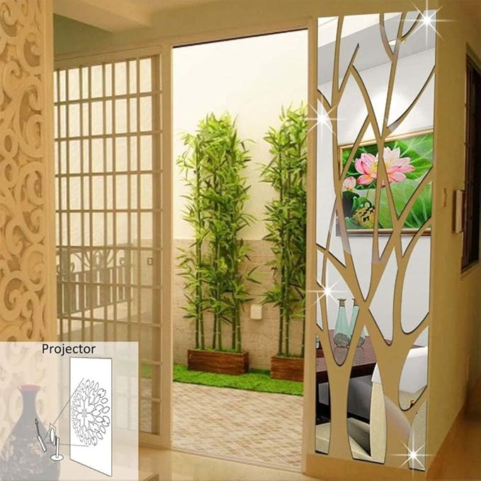 Family Tree Acrylic Wall Mirror - Modern Home Decor Mirror